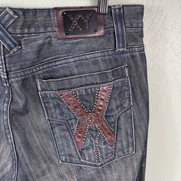 XRAY Jeans Mens Size 38 Straight Leather Stud Pocket Accent XY - Picture 10 of 12